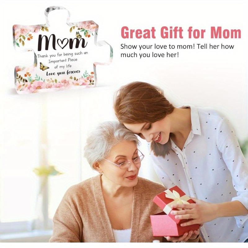 Gift for Mom; Birthday Gift for Mom - Engraved Acrylic Puzzle Piece - Mother's Day, Thanksgiving, Birthday Gift for Mom
