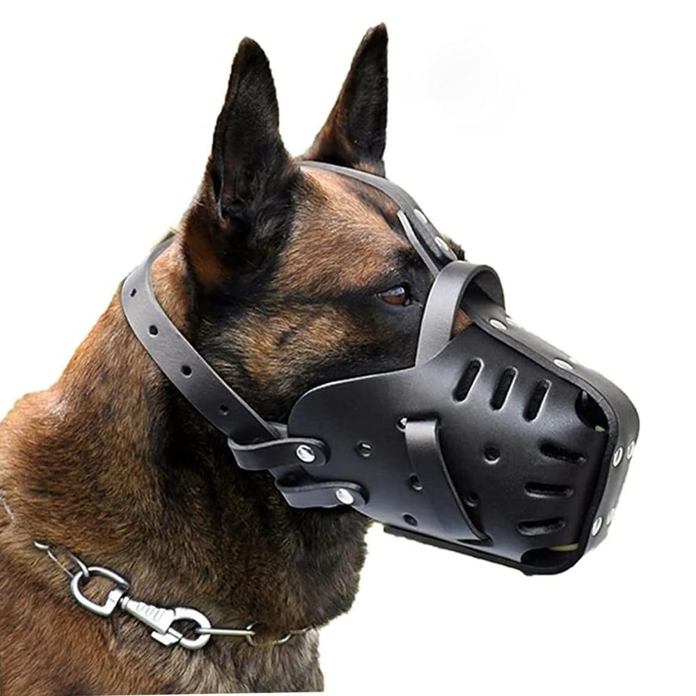 Leather Pet Dog Basket Muzzles German Shepherd Doberman Anti Bite Dog Mouth Cage Dog Training Defense Masks for Small/Large Dogs