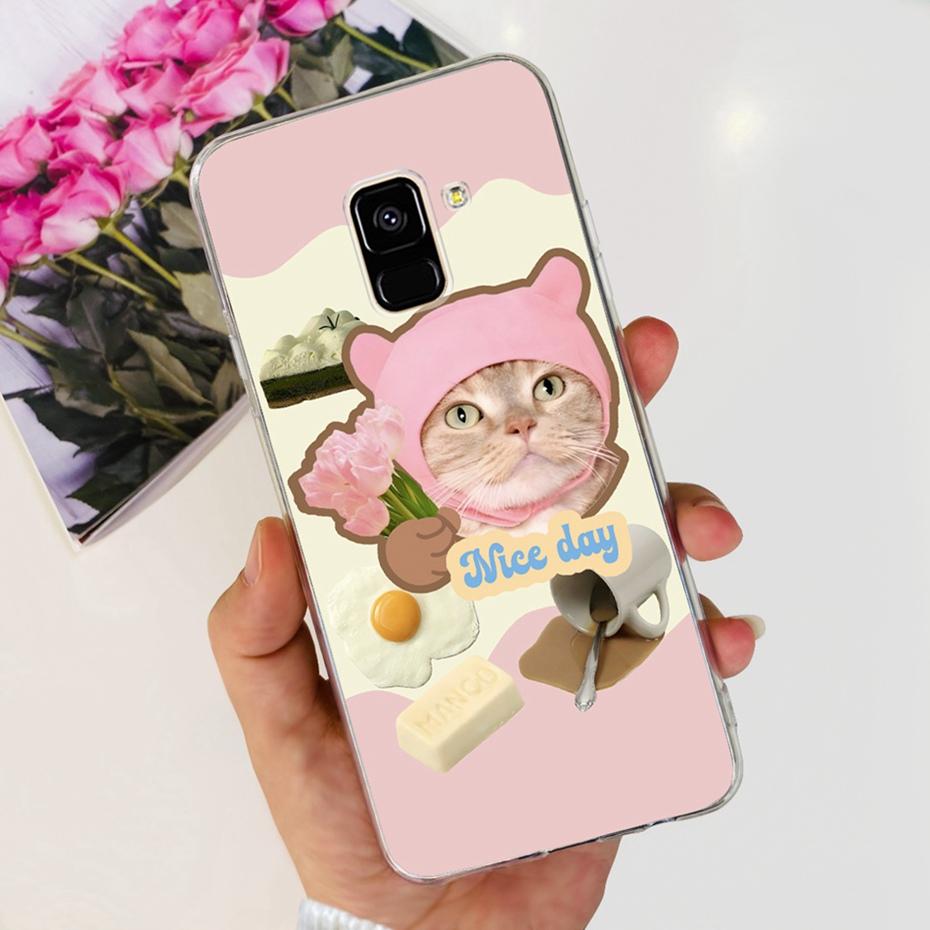 Schöne Hülle mit Aufdruck für Samsung Galaxy A8 (2018) / A8+ (2018) Weiche Silikon-TPU-Rückabdeckung für Samsung A8 A 8 Plus Handyhüllen