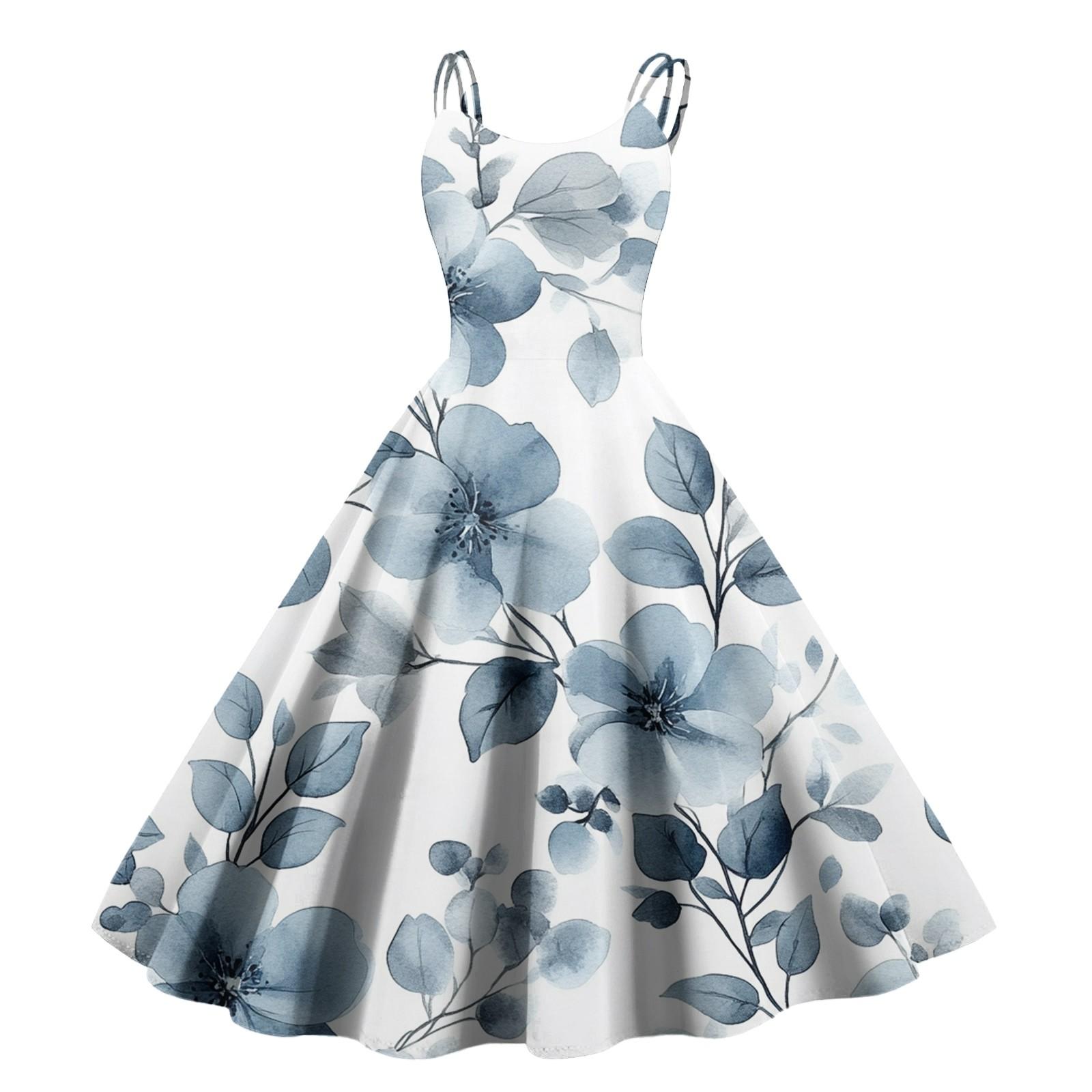 

Женское сексуальное платье с открытыми плечами в стиле панк-винтаж с цветочным принтом L циан