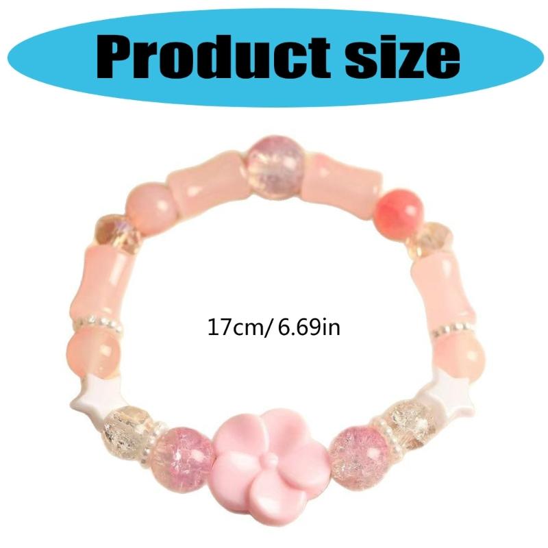 Elegant Dopamine Flower Designs Bracelet Crafted from Sturdy Resin Materials for Daily Wear and Styles Enhancement