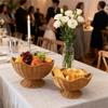 Elegante Cesto Frutta e Verdura Effetto Rattan Materiali PP Organizzatore Multiuso per Cucina con Design Floreale