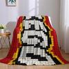 Brick Pixel Mosaic Flannel Blanket Warm Soft Halloween Christmas Couch Warm Cozy Decorative Decor Gift For All Season