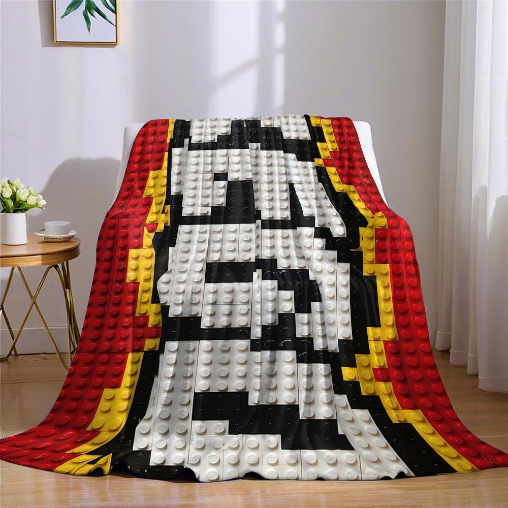 Brick Pixel Mosaic Flannel Blanket Warm Soft Halloween Christmas Couch Warm Cozy Decorative Decor Gift For All Season