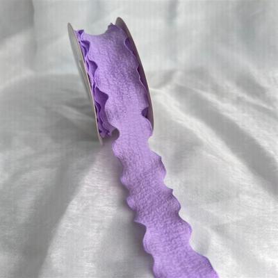 2.5cm Linen Premium Fishtail Tulle With Pleated Edge Silk Textured Ruffled Floral Baking Cake Ribbon