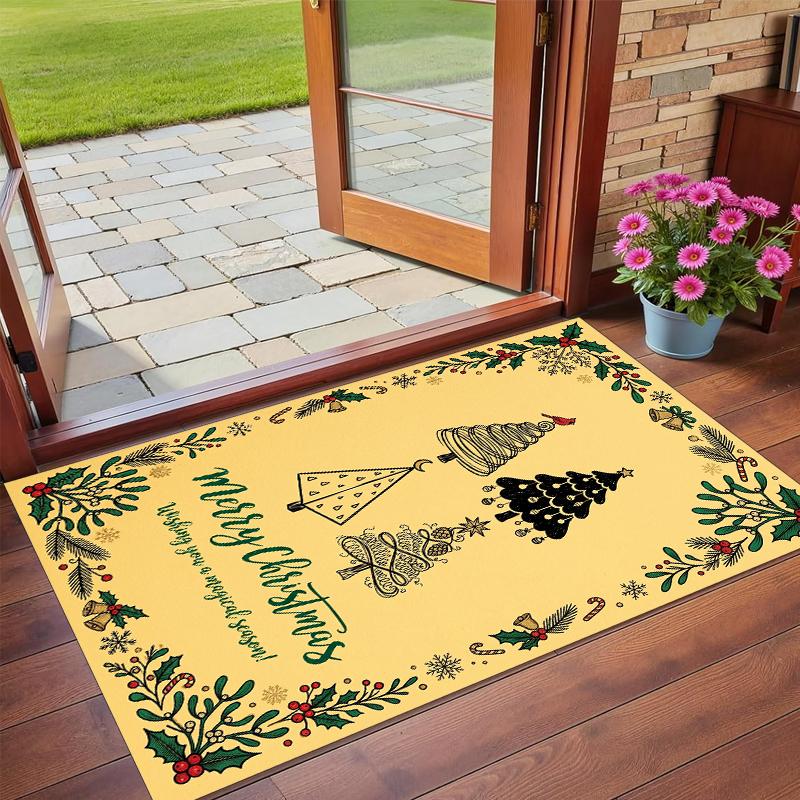 Christmas Printed Square Area Rug Soft Non Slip Floor Carpet For Bedroom Holiday Gift