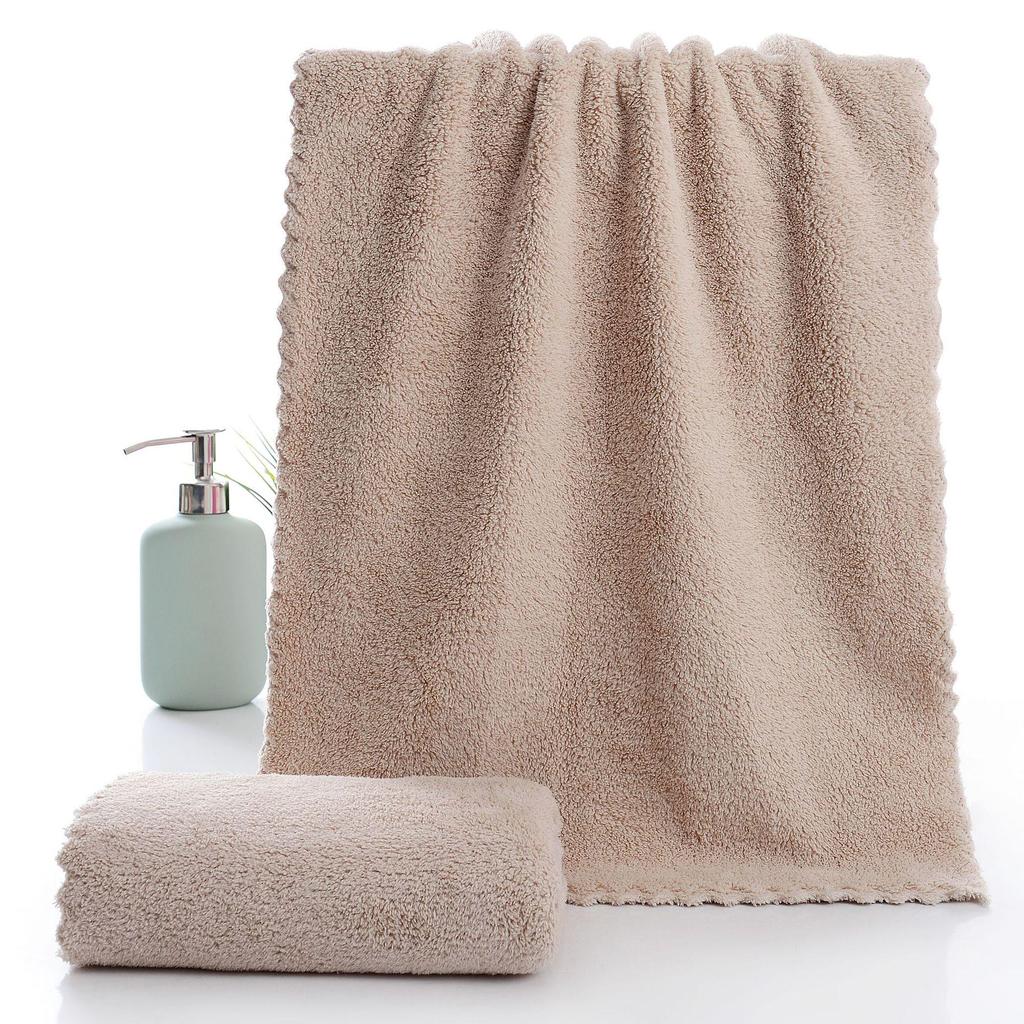 Coral Fleece Plain Color Soft Absorbent Face Towel - Gift or Household Use