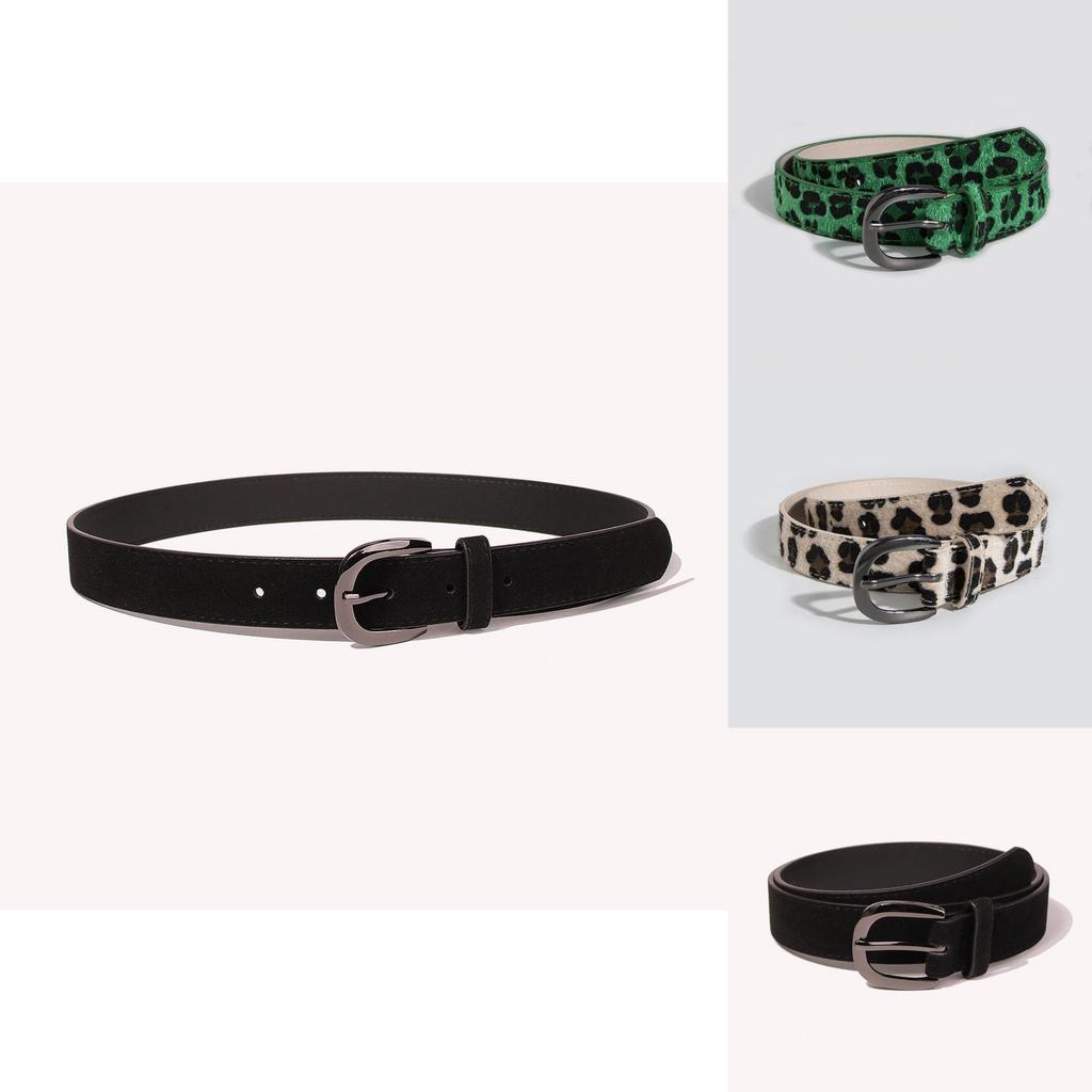 Fashion Faux Leather Leopard Print Womens Belt With Pin Buckle For Casual Wear