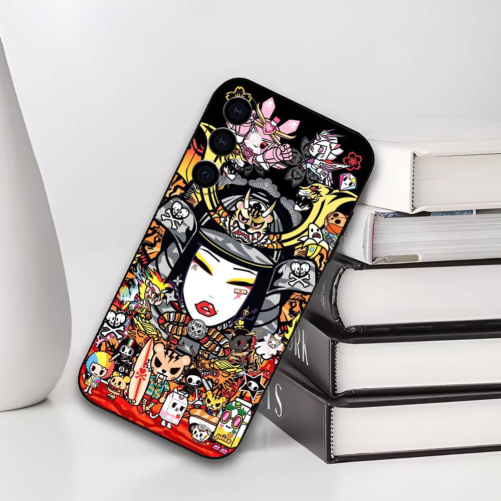 Japan T-Tokidokis Phone Case For Samsung Galaxy A73,A72,A71,A70,A53,A52,A51,Soft Silicone Black Cover