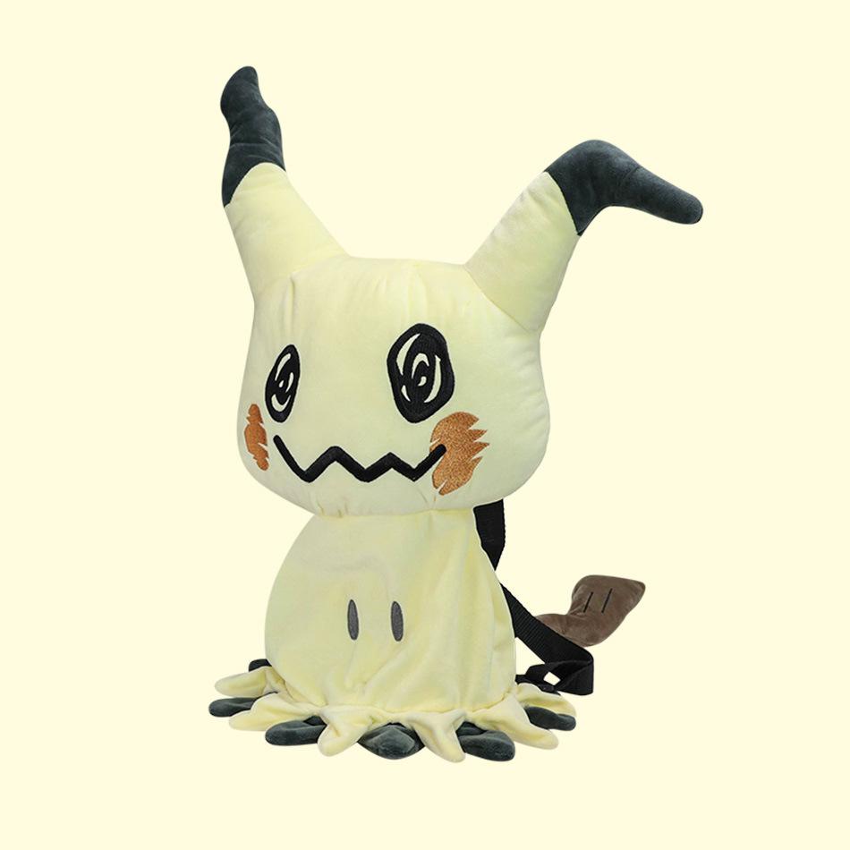 Halloween Mimikyu Plush Toy Set - Large & Small Stuffed Dolls with Backpack Bundle, Spooky Pokémon Collectible Gift for Kids
