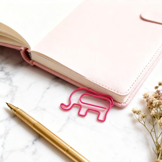 Yousheng 10Pcs Christmas Paper Clips Colorful Elephant Design Non-bending Paper Clips Office School Desk Organizing Cards Document Fasteners