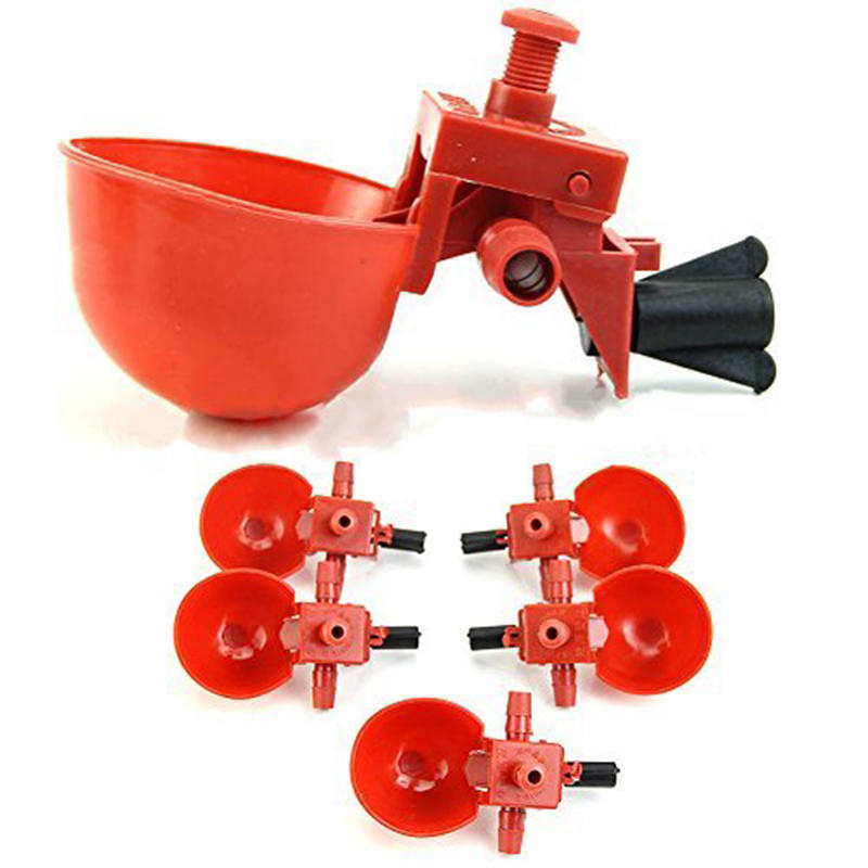 Chicken Drinker Drinking Cups for Chickens Red Quail Chicken Waterer Bowl Automatic Poultry Coop Feeder Water Drinking Cups