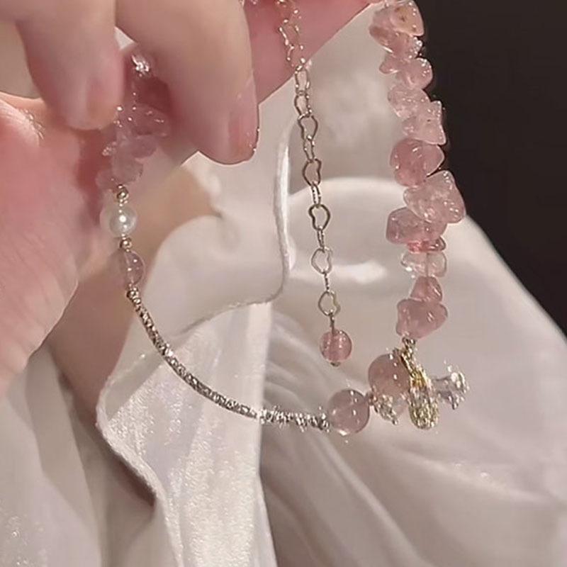 Retro court style fairy tale dream blue crystal bracelet niche design high luxury high-end sense beaded bracelet bracelet