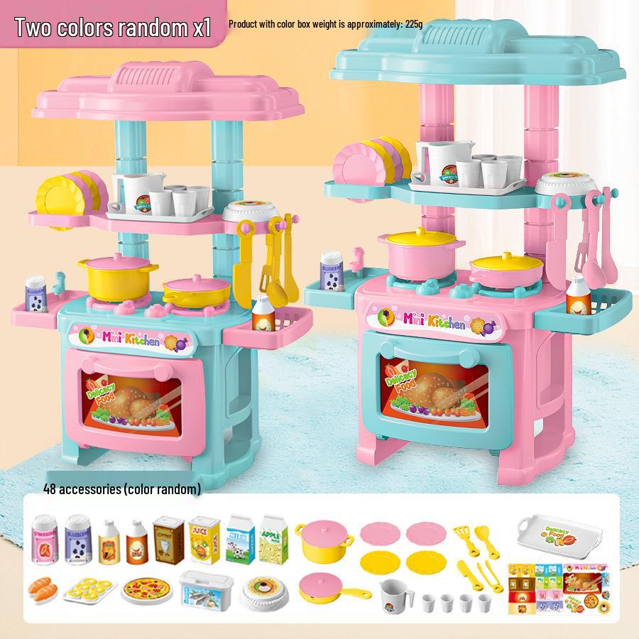 Kids' Cross-Border Kitchen Playset: Mini Cooking & Dining Simulation Toys for Boys and Girls