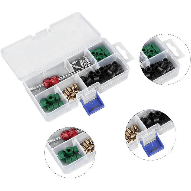 A C Valve Core Repair Kit Valve Core Removal Tool Set AC Manifold Hose Gasket for Car Air Conditioning