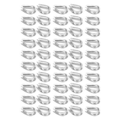 50 Stück U-Bügelklemmen 304 Edelstahl Drahtseilklemmen Schutz Herzring-Kits Universal M4