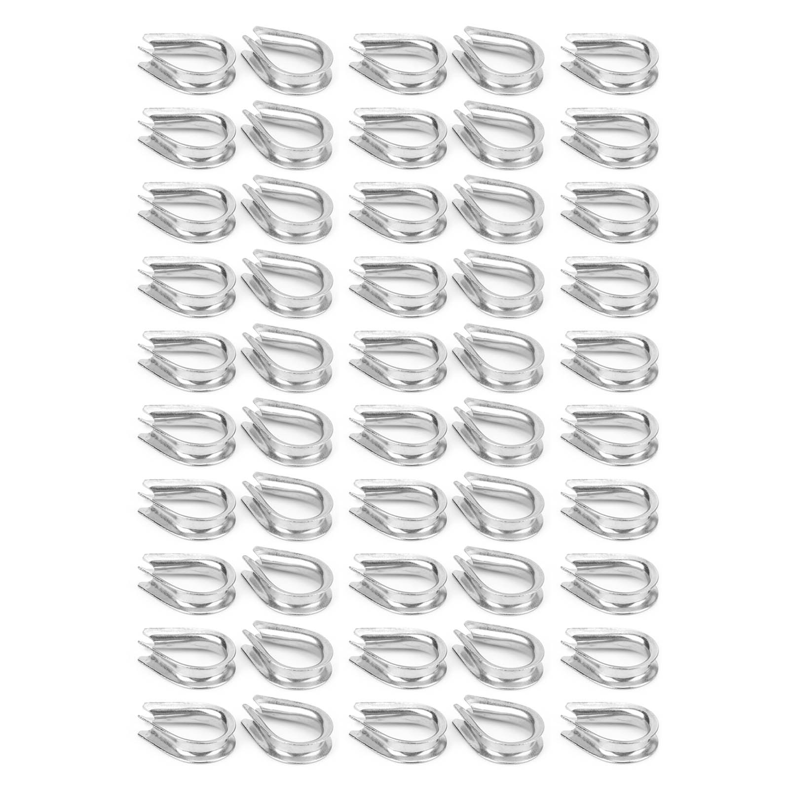 

50Pcs U Type Clamps 304 Stainless Steel Wire Rope Clips Protection Heart Ring Kits Universal M4