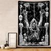 Goth Skull Tapestry Devil Satanic Tapestrys Wall Hanging Batwing Skeleton Tapestries For Bedroom Aesthetic Home Decoration