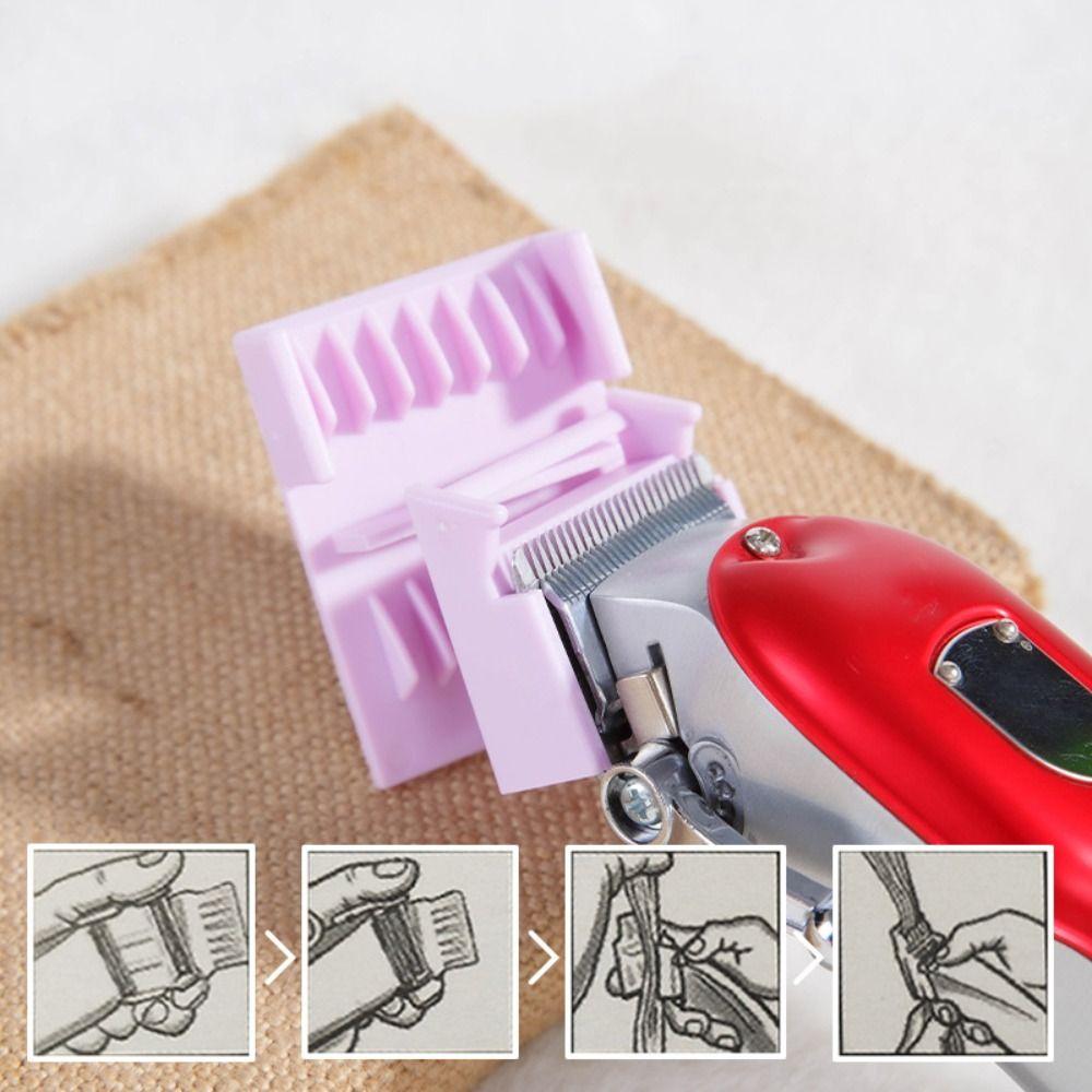 

2Pcs Anti-Static Hair Clipper Limit Comb Portable Hair Styling Limited Comb Barbershop рожевий