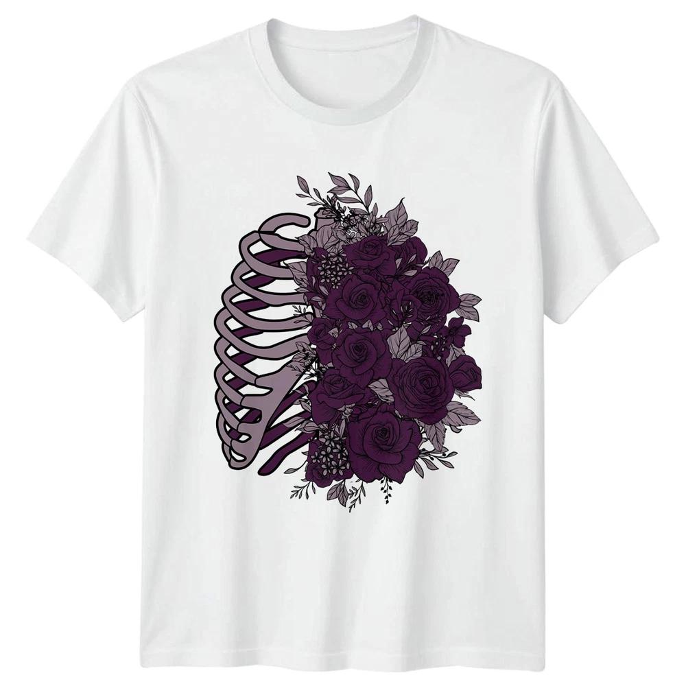 Where My Heart Blooms With TShirt Floral Skeleton Anatomy Gift For Him And Her