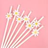 10/20/30pcs Daisy Flower Paper Straws Disposable Drinking Straw for Daisy Birthday Party Wedding Decoration Supplies Baby Shower