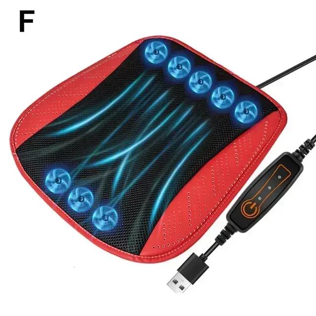 Nová letní chladivá a prodyšná podložka na sedadlo do auta s odvodem tepla Domácí USB ventilátor Potah na sedadlo do auta pro chlazení Zr