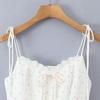 2026 Chic Sweet Polka Dot Lace Patchwork Camisole Dress with Mini Skirt