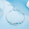 S925 Silver Bracelet Inlaid With Amethyst Embellished With Zircon Heart-Shaped Women's Bracelet Evening Luxury Jewelry