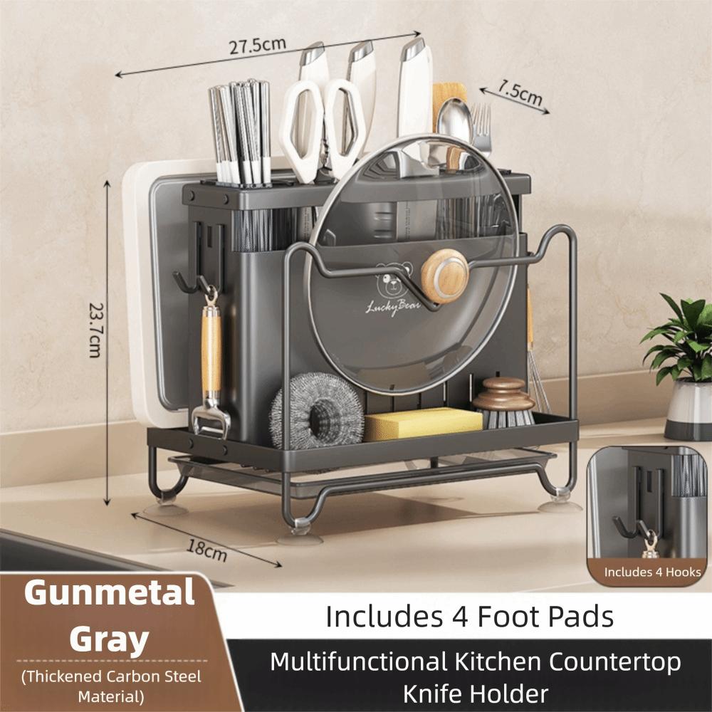 

Drainage Storage Integrated Storage Rack High-capacity Kitchen Tool Storage Kitchen Use сірий