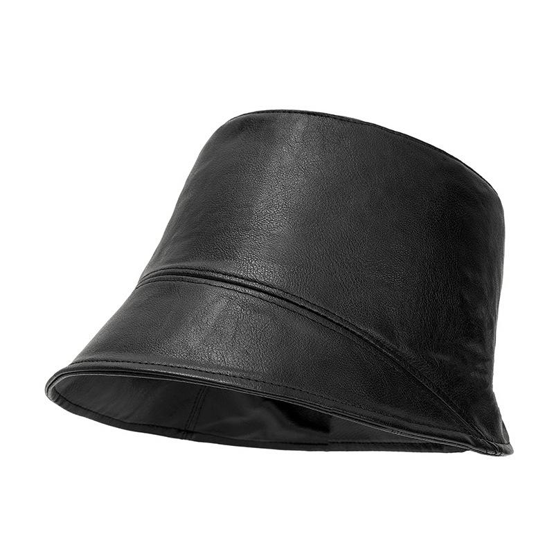 Unisex kapelusz typu bucket ze skóry PU - Stylowy, jednokolorowy kapelusz rybacki do noszenia na co dzień/w mieście (4 opcje kolorów)
