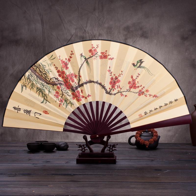 Éventail pliant de style ancien de 8 pouces: Éventail promotionnel portable pour hommes chinois