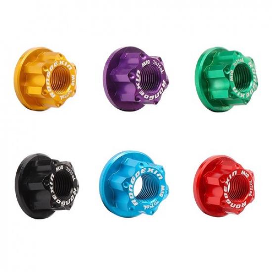 1*-Bike M10 Hub Nut Flange Before Rear Wheel Lock Screw Aluminum Bolt For MTB UK