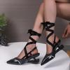 Ladies Summer New Fashion Cross Strap Sandals Female Designer Wedge Heels Casual Banquet Party Women High Heels 35--39 Size