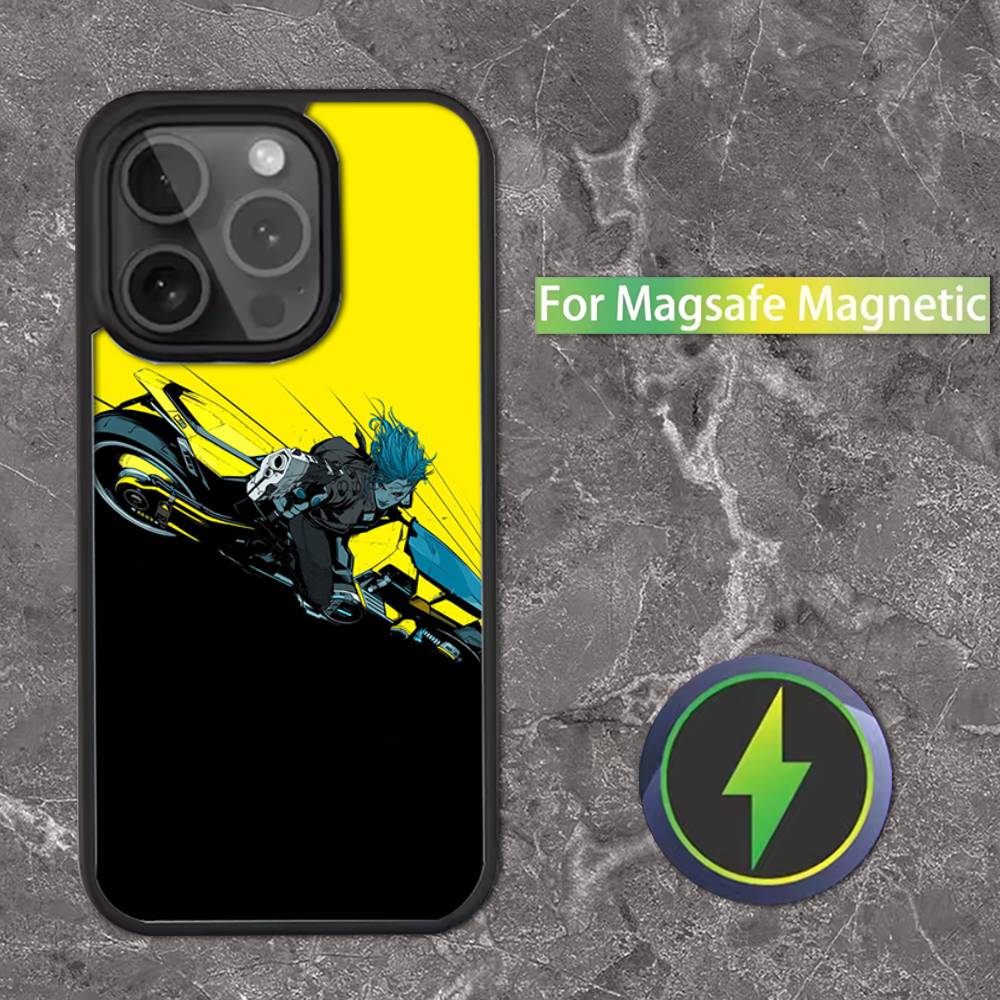 E-Edgerunners Cyberpunks Phone Case For iPhone 16,15,14,13,12,11,Pro,Max,Plus,Mini,SE Magsafe Magnetic Wireless Charging