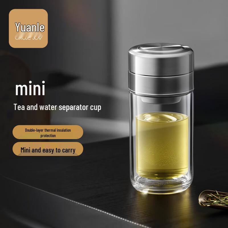 Circle Joy Double-Wall Borosilicate Glass Tea Infuser Mug