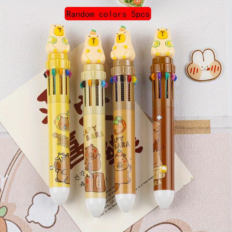 

Возвращение в школу, 5 шт. 0,5 мм, симпатичная десятицветная ручка Kapibala, многоцветная ручка, многофункциональная цветная шариковая ручка, высококачественная ручка для подписи Random colors 5pcs