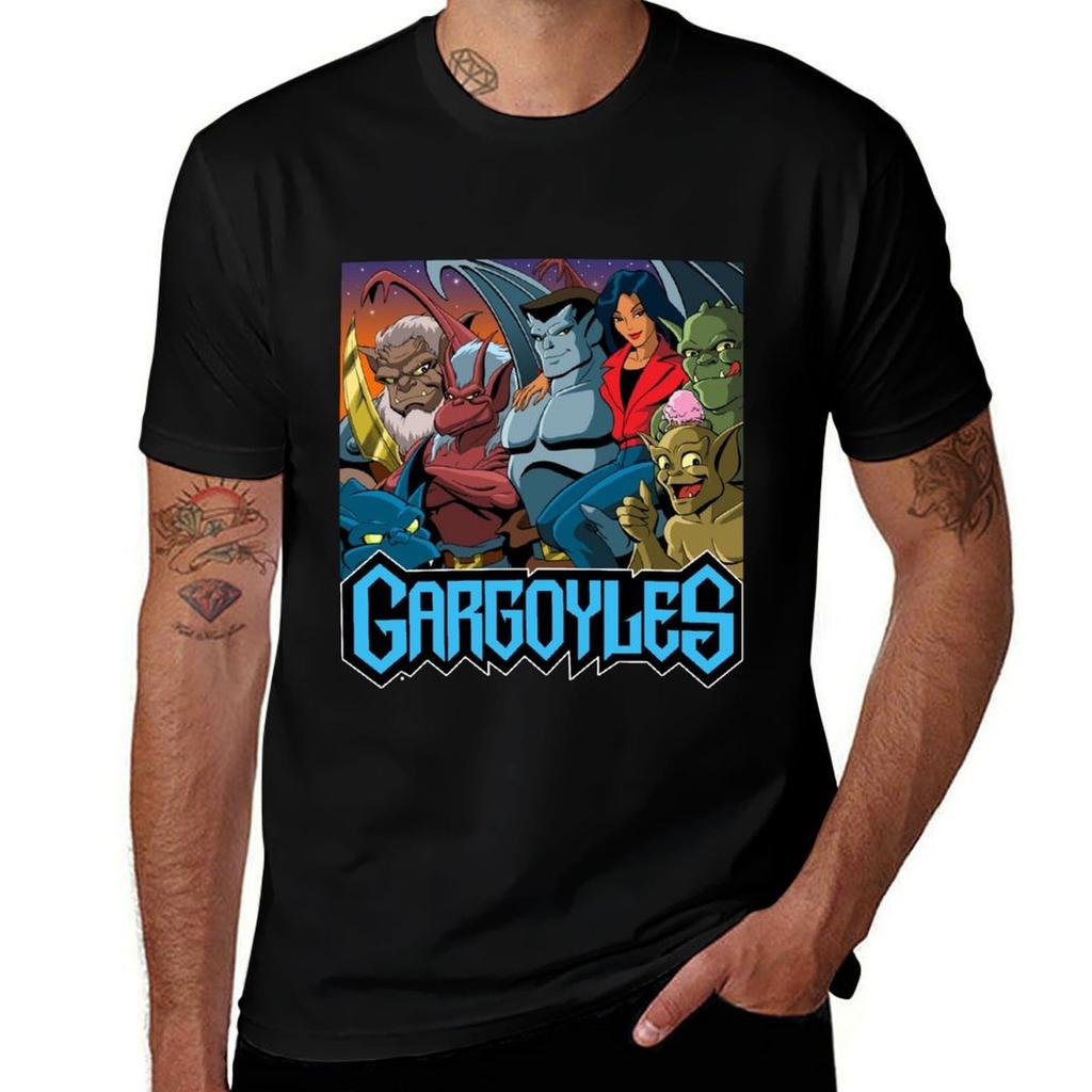 Vintage Art Gargoyles TV-Animation Hauptfiguren T-Shirt Arbeitskleidung Freizeit-T-Shirt