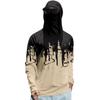 Men’s Summer Long Sleeve Hooded T Shirt Quick Dry Print Lightweight Sun Sports Fishing Gym Top