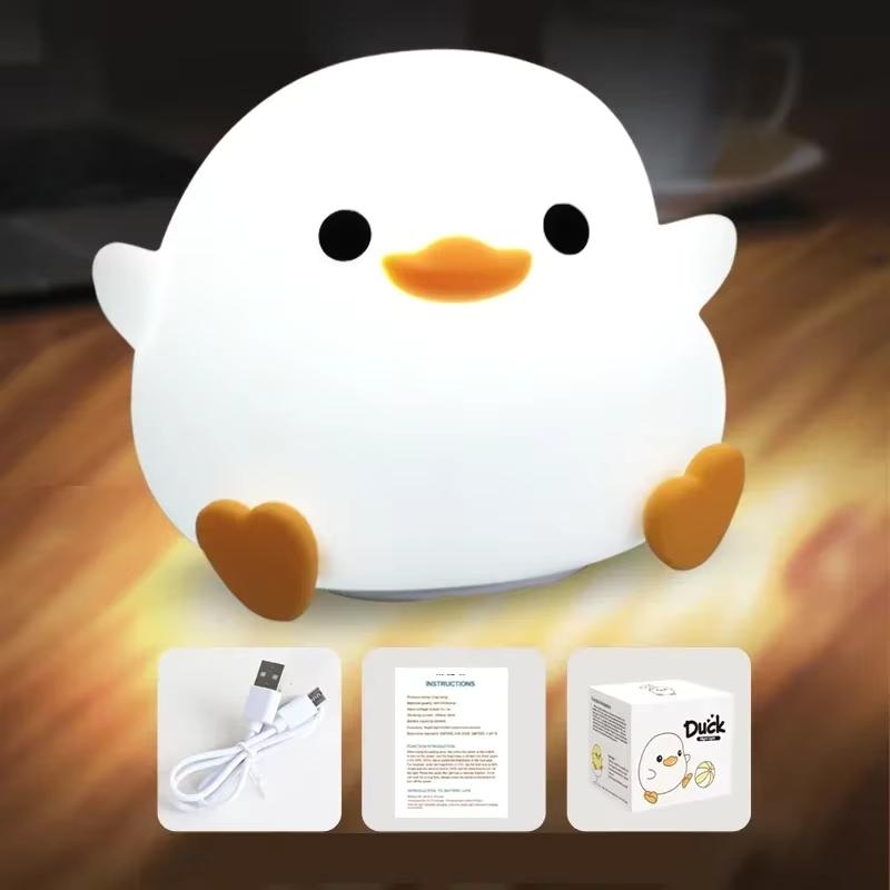 DoDo Duck Silicone LED Bedside Lamp Night Light Cute Duck Dimmable Nursery Nightlight Rechargeable Baby Bedrooms Decoration