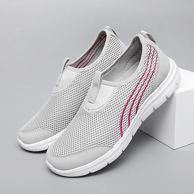 Fashion Women Casual Shoes Mesh Summer Breathable Sneakers Flat Shoes Lady Zapatos Mujer Flat Platform Light Leisure Women Flats Loafer