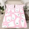 Cute Cartoon Ghost Pattern Bed Hat Four-piece Bedding Set Bedroom Dormitory Bedding Decoration
