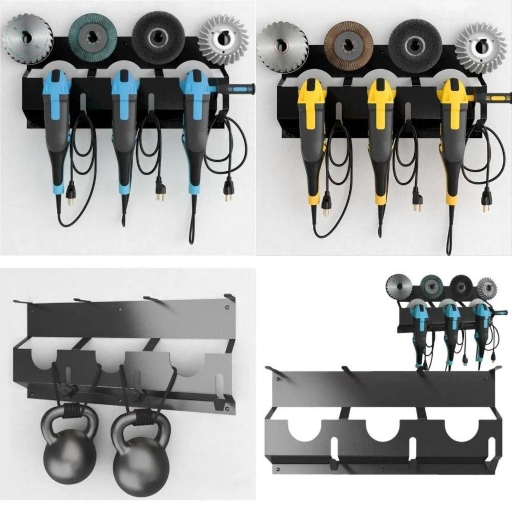 Large Capacity Hand Tool Organizer Rust Proof Metal Storage Rack Fixed Polishers Holder