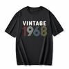 cotton  100% Men's And Women's Birthday Short Sleeve T-Shirt Digital Print 1960-1999 Pattern Congratulating Letter Tee Birthday