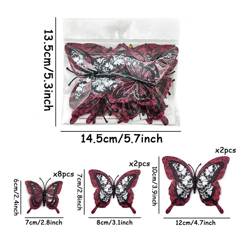

12 шт. Хэллоуин 3D Бумажные Слои Бабочки Наклейки на Стену Декор Гостиной Украшение Свадебной Комнаты DIY Настенное Искусство Магнитные Наклейки other