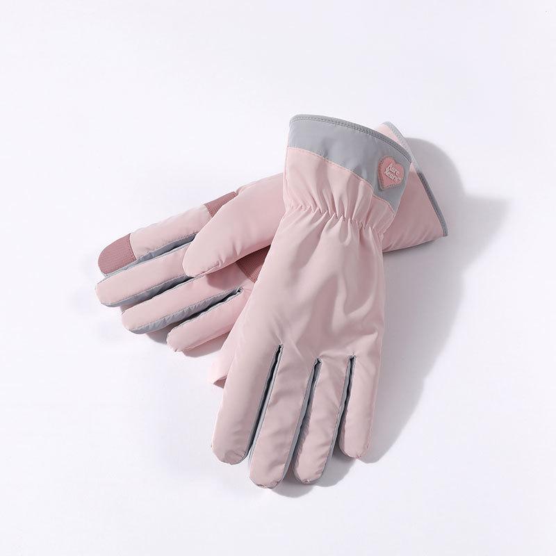 Warm Gloves for Women's Cloud Fleece Gloves Outdoor Cycling Bows Non Slip Students Cold Proof Touch Screen Winter Gloves