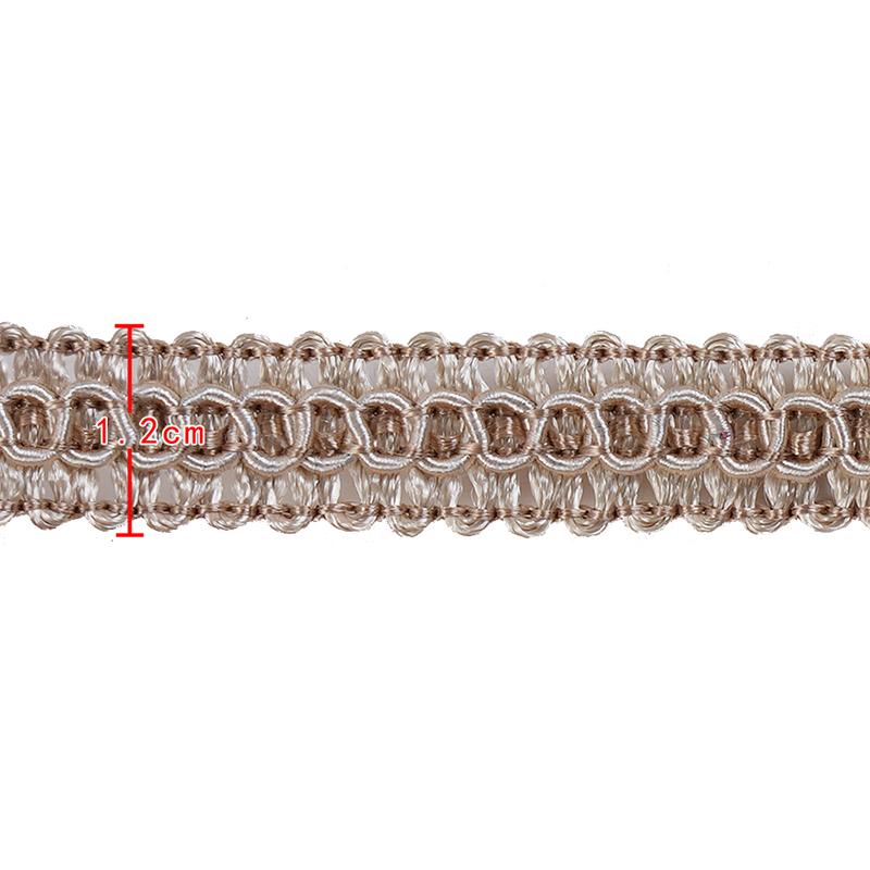 12m Braided Sewing Lace Curtain Stitching Trim 1.2cm Width Multicolor Edge Accessories for Sofa Pillow Carpet Home Textile DIY