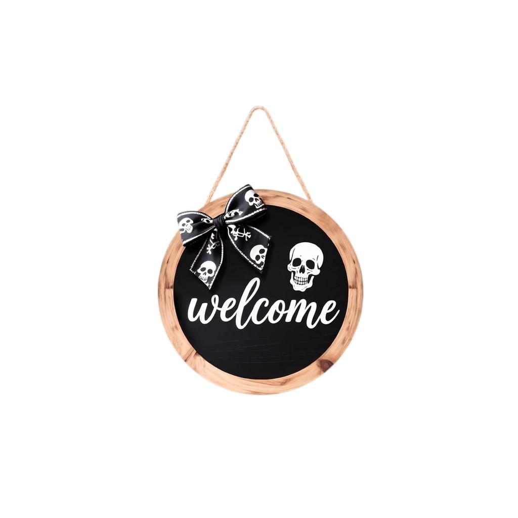 Halloween Wooden Door Hanging Decoration Round Sign for Home Decor