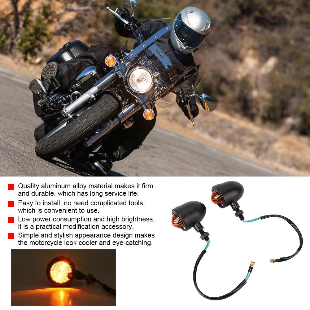 Yellow Light Motorcycle Turn Signal Turning Indicator Lamp Modification Accessory(Black)