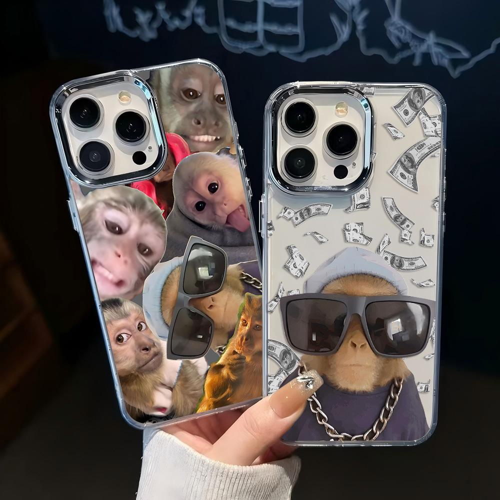 New Creative Monkey Pattern Phone Case For iPhone 17 16e 16 15 14 13 12 11 mini Pro Max X XR XSMAX 8 7Air Plus Transparent Cover