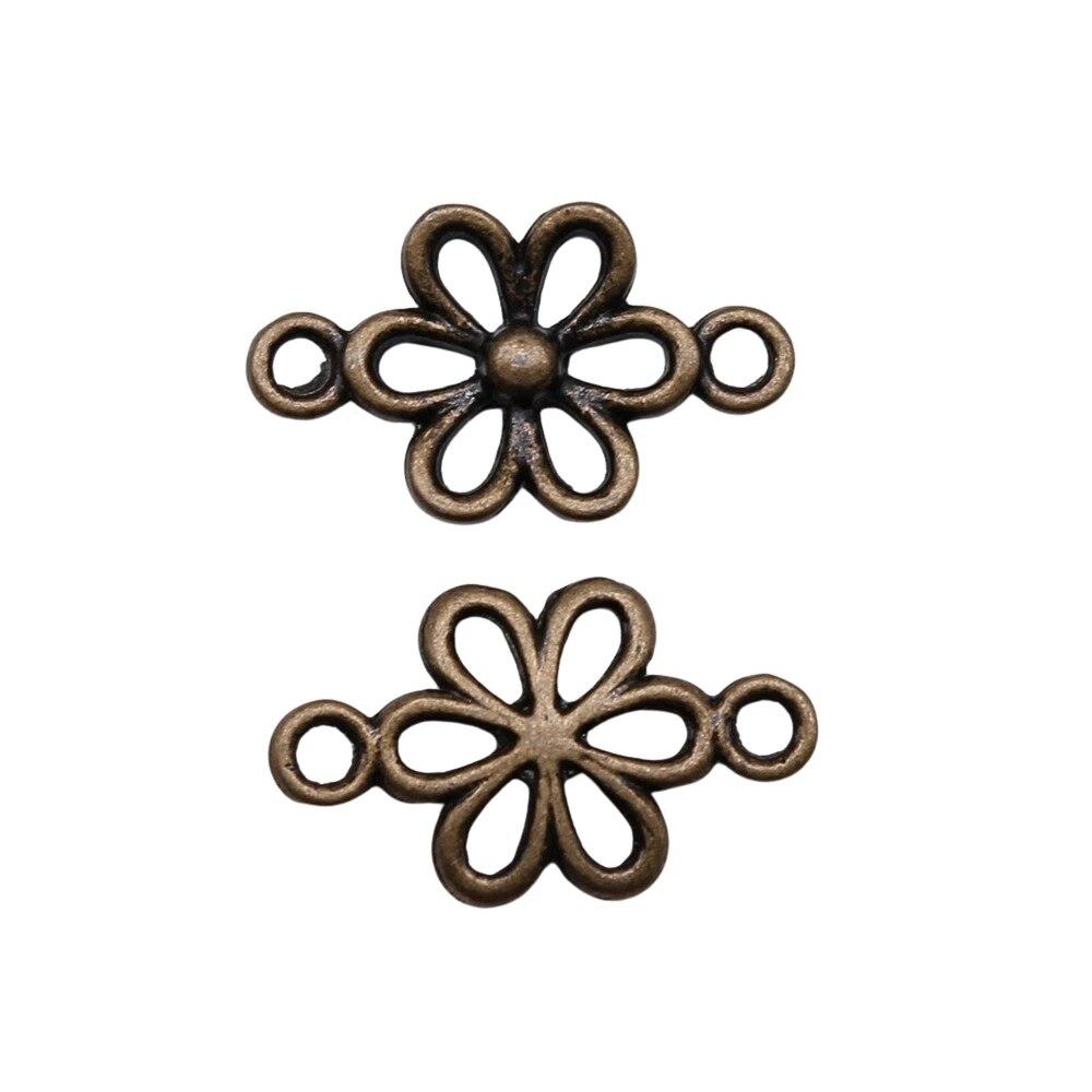 

Квітка табличка з єднувач компоненти кулон своїми руками ювелірні вироби кулони A24-40pcs-15x9mm